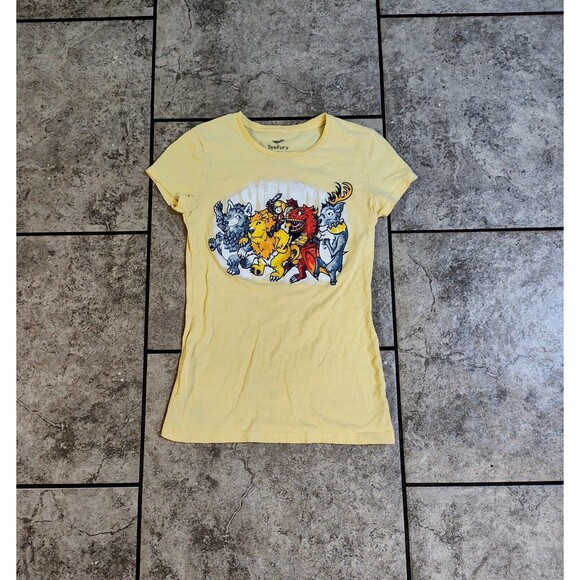 TeeFury Game of Thrones DANCING SIGILS HOUSE ANIMALS Size Small Yellow - Picture 4 of 11